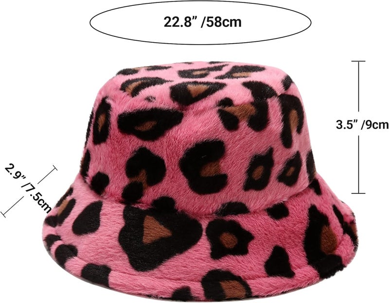 Umeepar Winter Faux Fur Fuzzy Bucket Hat Fluffy Warm Hat for Women Men - Image 2